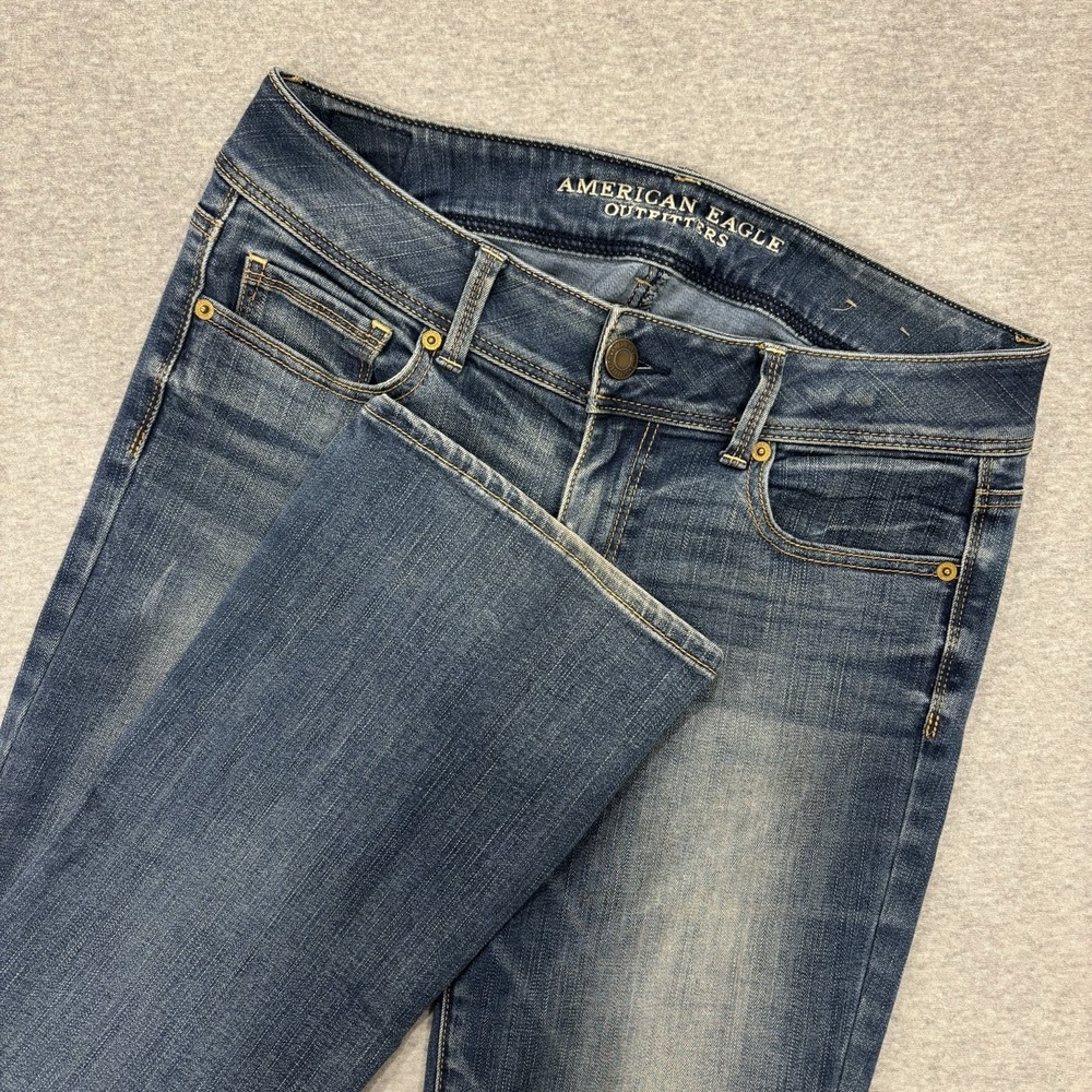 American Eagle Kick Boot Jeans Women's Size 10 Long (32x33) Blue Medium Wash